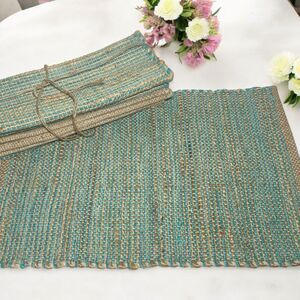 Chardin Home Natural Jute Placemats Set Of 4 Rustic Farmhouse 13x19 Place Mats